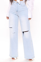Not Your Girl Ripped Jeans - Light Blue Wash (Copy) Ins Street